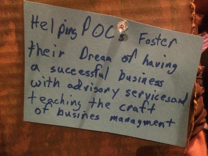 Helping people of color foster their dream of having a successful business with advisory services and teaching the craft of business management